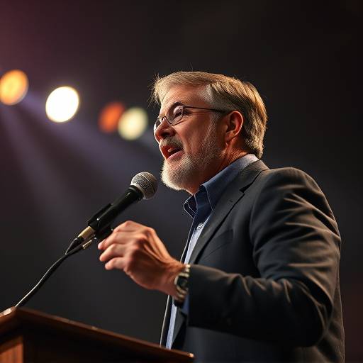 Orador apasionado dando un discurso inspirador